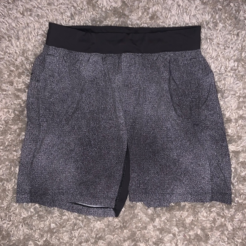 Lululemon Men's Liner Less Shortgravel Dustblack Multi Color - Size L
